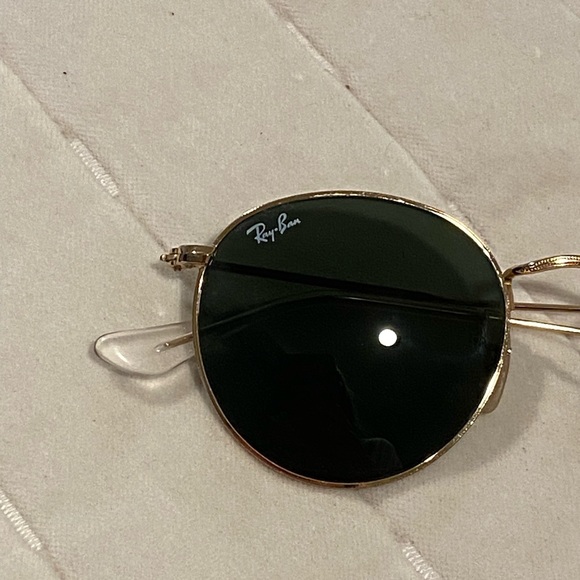 Ray-Ban Gold Frame Sunglasses with Green Lenses main image 5